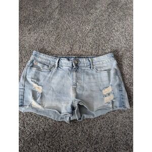 Denizen from Levi's Shortie Distressed Light Wash Denim Shorts Size 15 W32